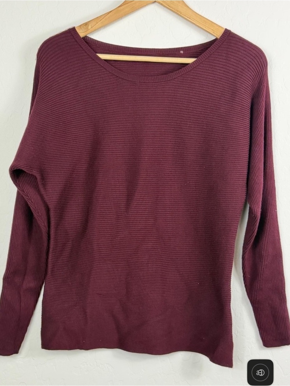 Express Women's Long Sleeve Ribbed Sweater - Fall Burgundy